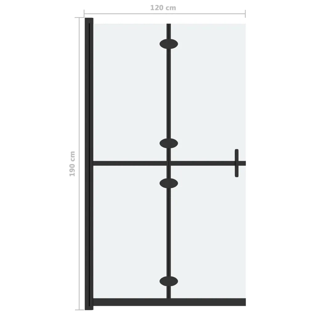 Parete per Doccia Walk-in Pieghevole in Vetro ESG 120x190 cm 151197