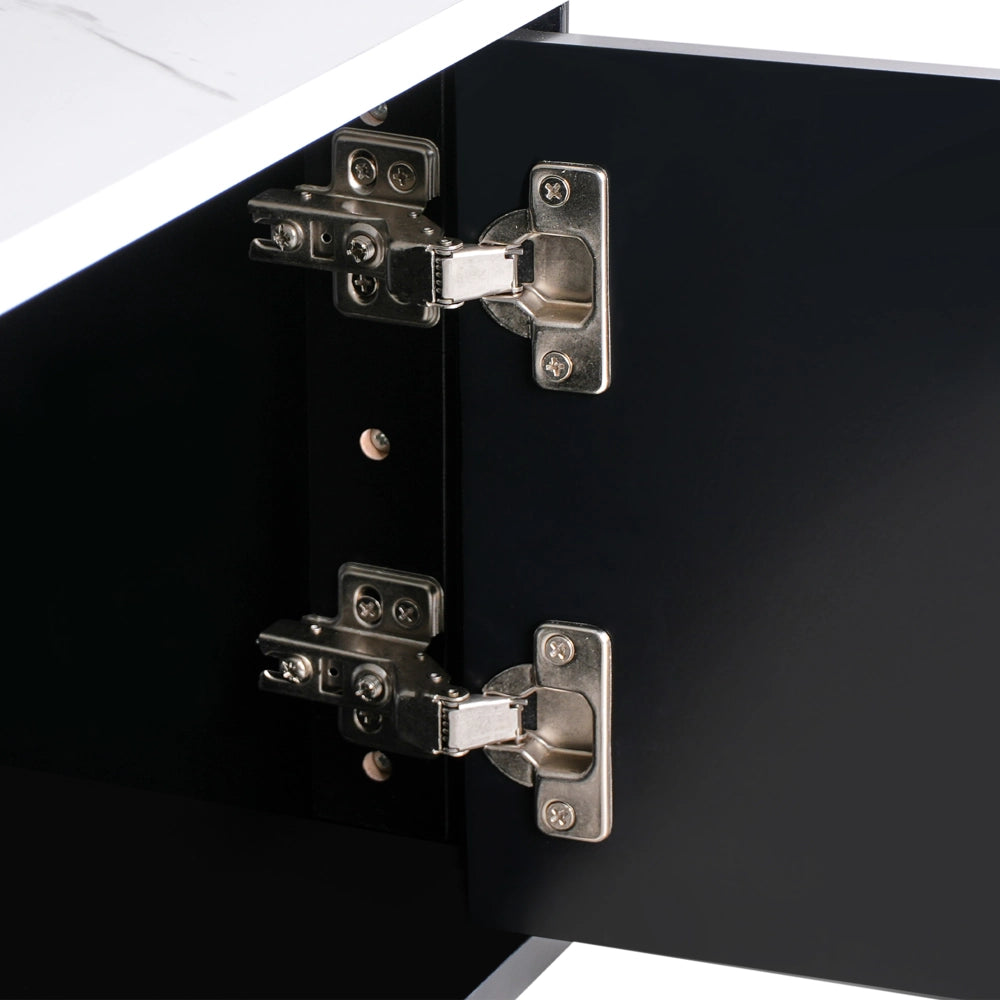Mobile TV in MDF nero effetto marmo moderno 140 x 40 cm stile moderno contemporaneo