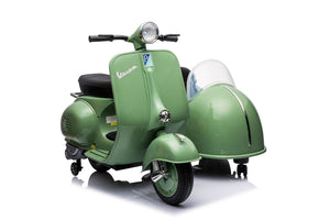 Moto Elettrica per Bambini Licenza Piaggio Vespa Sidecar 12V Verde