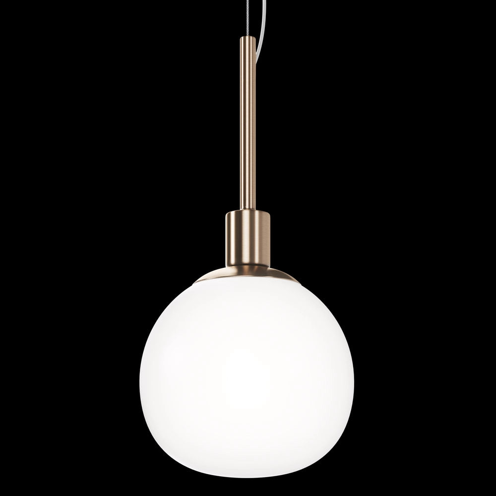Maytoni Sospensione contemporanea Erich 1 luce E14 oro rosa metallo diffusore vetro bianco