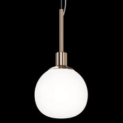 Maytoni Sospensione contemporanea Erich 1 luce E14 oro rosa metallo diffusore vetro bianco