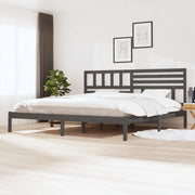 Giroletto-Struttura Letto Grigio in Legno Massello di Pino 200x200 cm 127259