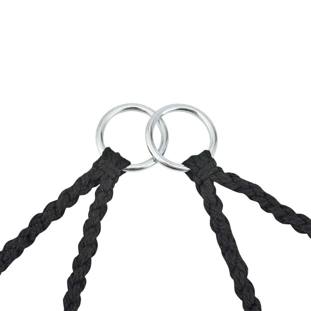Poltrona Sospesa con Cuscini Altezza Completa di Sostegno 135 cm Altalena Relax Poltrona Appendibile per Interno / Esterno - Supporto Fino a 150 kg - Nero