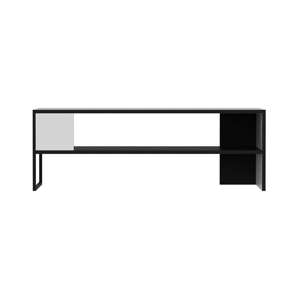 Tavolino Basso da Salotto 'Ejby' con 2 Piani d'Appoggio - Bianco/Nero [en.casa]