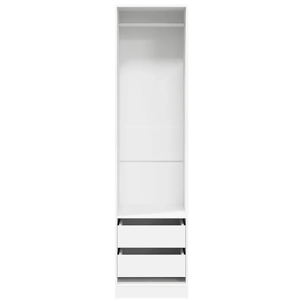 Armadio con Cassetti Bianco 50x50x200 cm in Legno Multistrato 800612