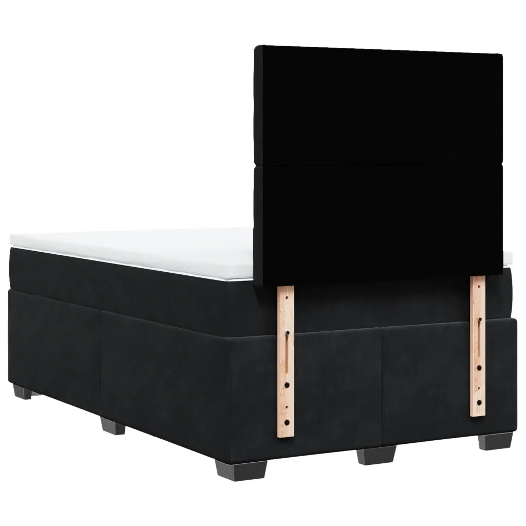 Giroletto a Molle con Materasso Nero 120x190 cm in Velluto 3290872