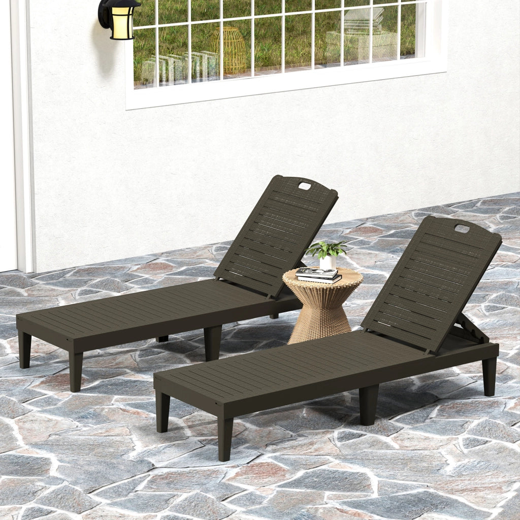 Lettino prendisole ¨C zephmum ¨C 2 pezzi, nero, 56x187x28 cm