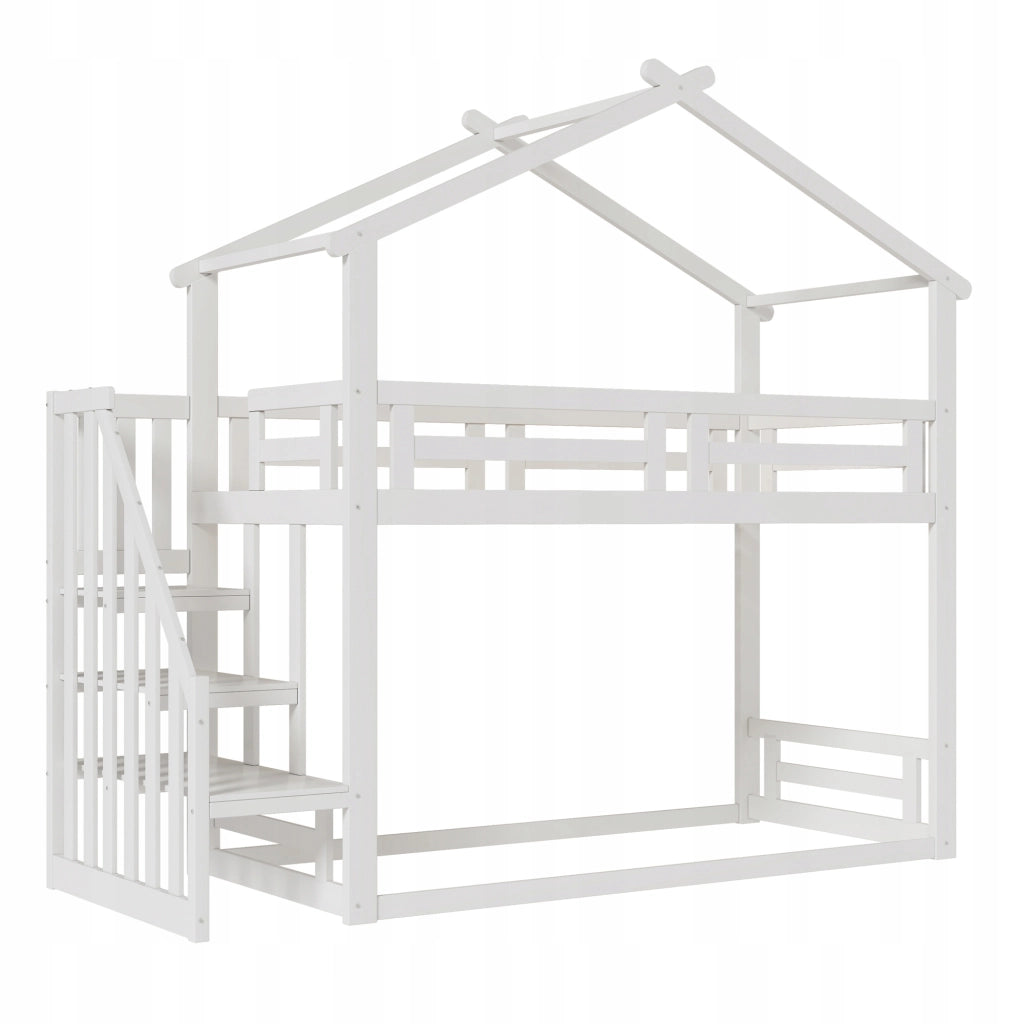 Letto a castello basso 90x200 bianco - Xylo