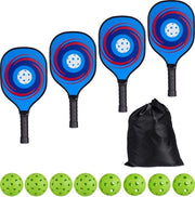 Set di Pickleball 4 paddle & 8 palline - per parco spiaggia - rackets per adulti con tasca legno multicolore