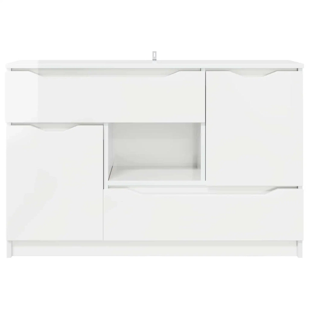 Credenza Bianco Lucido 100 x 30 x 65,6 Legno multistrato 888791