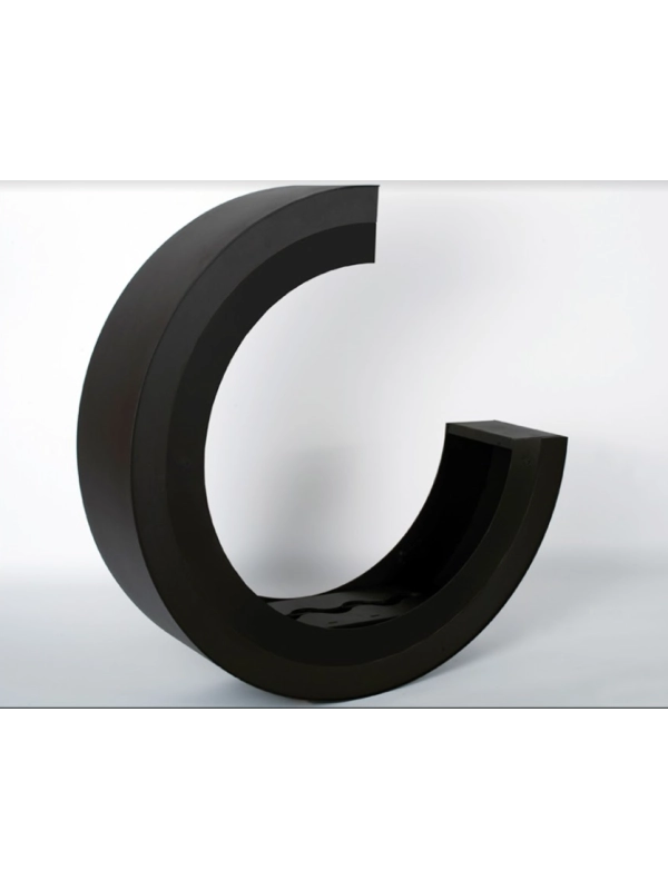 ERTA C - Biocamino da pavimento freestanding colore Nero