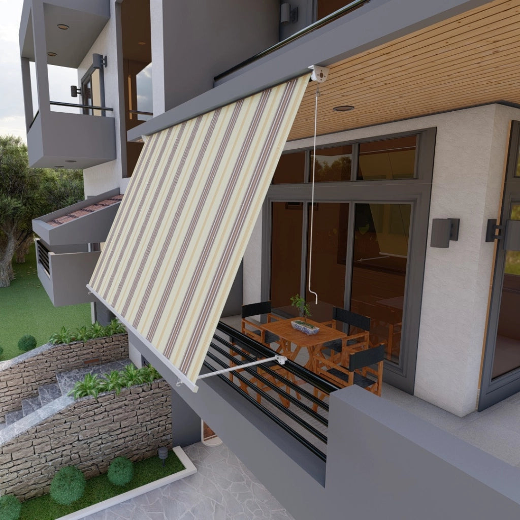 Tenda da sole per balcone con bracci, impermeabile 200cm Beige Marrone Golisa