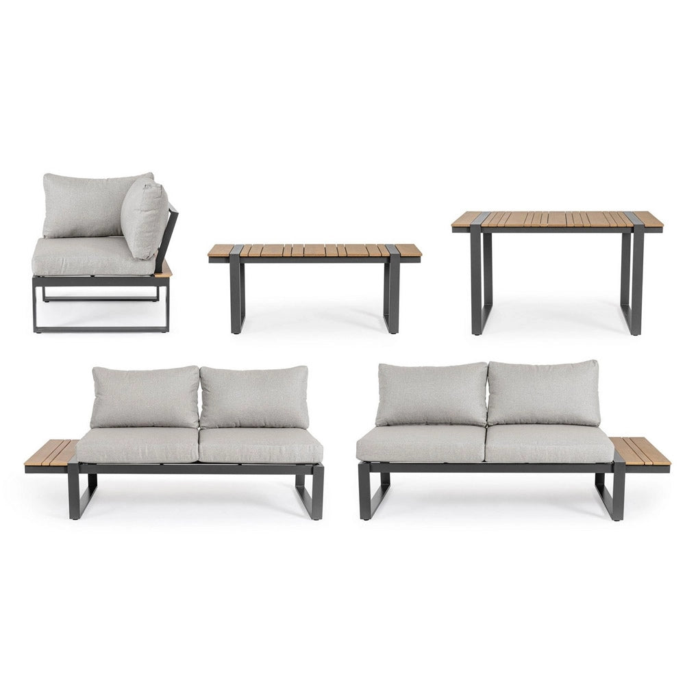 Set da Giardino Angolare Salottino con Divano Esterno Moderno Sven Bizzotto