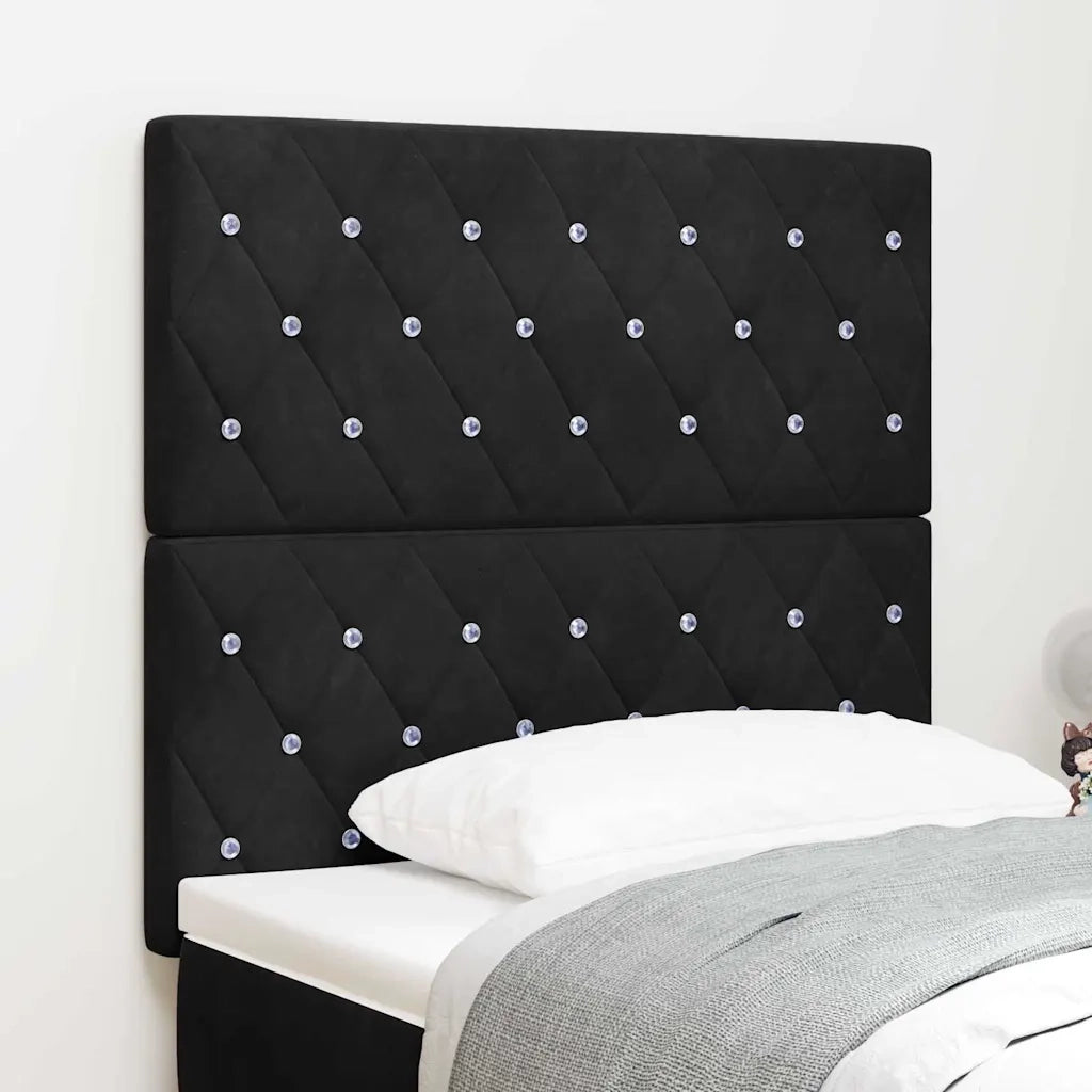 Testiera LED con luci a strisce a LED Nero 90 cm Velluto 3338350