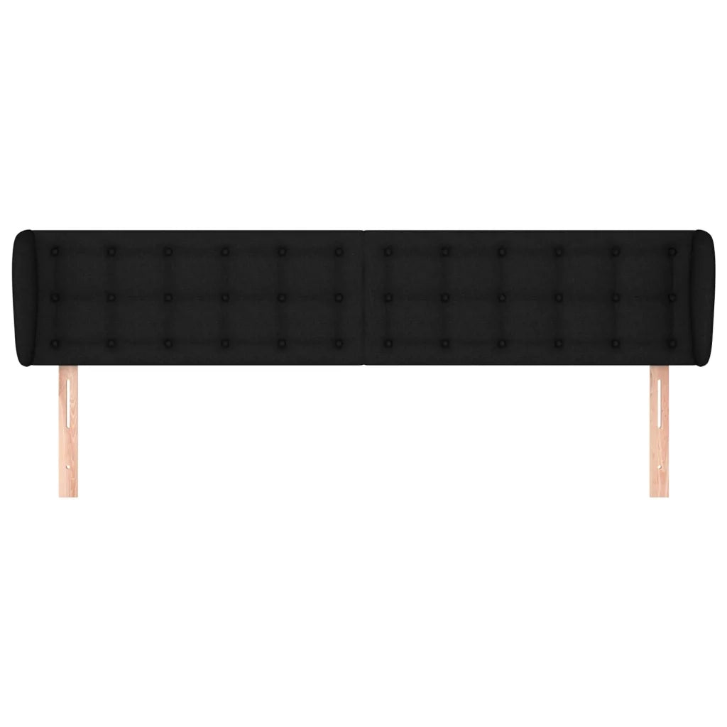 Testiera ad Orecchio Nera 163x23x78/88 cm in Tessuto cod mxl 36911