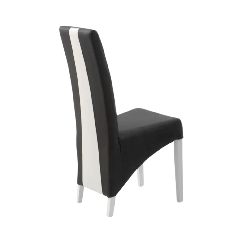 Set di 2 sedie BASIKA nero e bianco in similpelle – Stile vintage