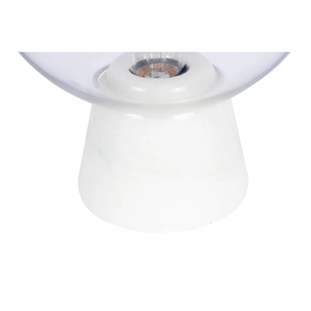 Lampada da tavolo Se'ance bianca in legno e metallo 20x28 cm