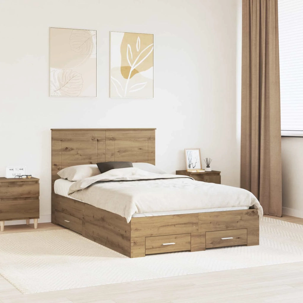Struttura del letto Rovere artigianale 120 x 190 cm 3409675