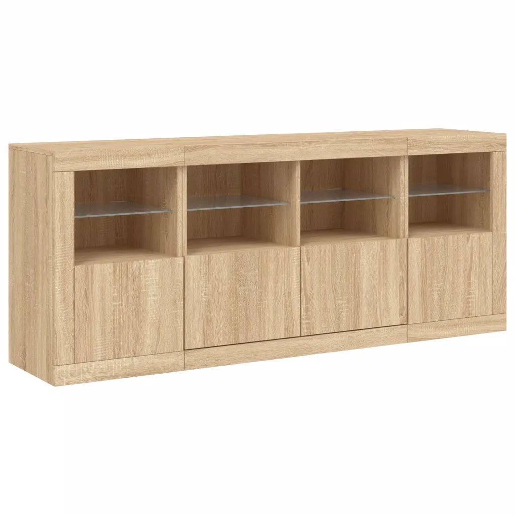Credenza con Luci LED Rovere Sonoma 163x37x67 cm 3209074