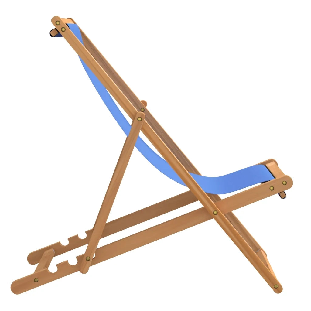 Sedia a Sdraio in Legno di Teak 56x105x96 cm Blu 43803