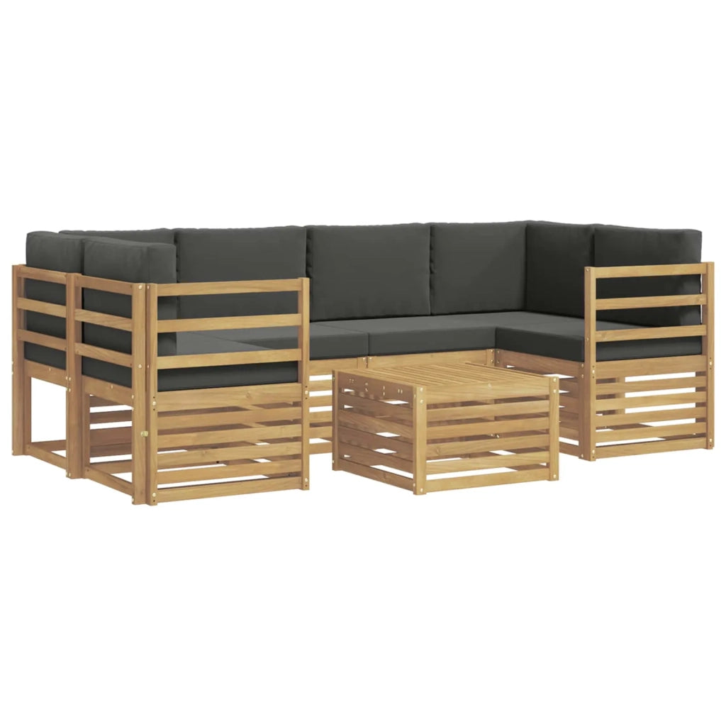 Set di divani da esterno 7 pcs Bianco e Antracite Poliestere 3391457