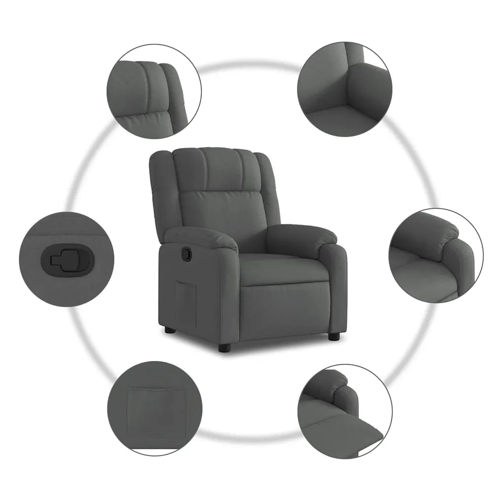 Poltrona reclinabile in Tessuto Grigio Scuro 3206201
