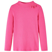 Maglietta da Bambina a Maniche Lunghe a Costine Fucsia 92cod mxl 84122