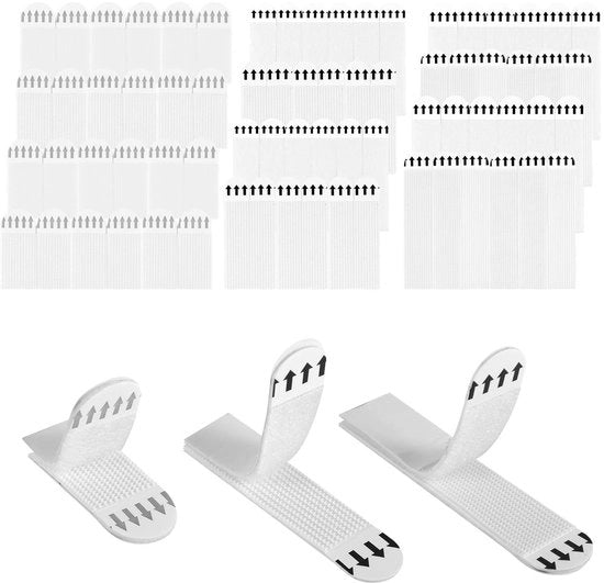 Strisce di fissaggio per quadri - Autoadesive - Senza danneggiamento - Diverse misure - Facile da appendere - 72 pezzi - Senza chiodi - Per arte da parete e da cornice - Bianco 36 coppia