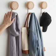 Zuignaphaken in legno, 4-pack, forza di aspirazione superiore, carico massimo 3 kg, morsi con ganci, portahanduk riutilizzabile, morsi per porte, vetri, cucine, finestre, bagni (bianco).