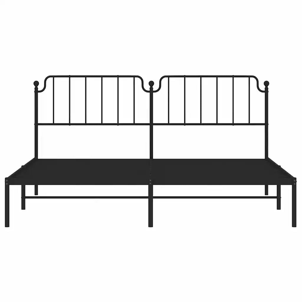 Giroletto con Testiera in Metallo Nero 193x203 cm 373893