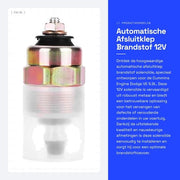 Blocco carburante 12V - Chiusura automatica - Valvola solenoide - Per motor Cummins - Dimensioni 5,8 x 2,5 cm - Reparazione alta qualità - Valvola di chiusura