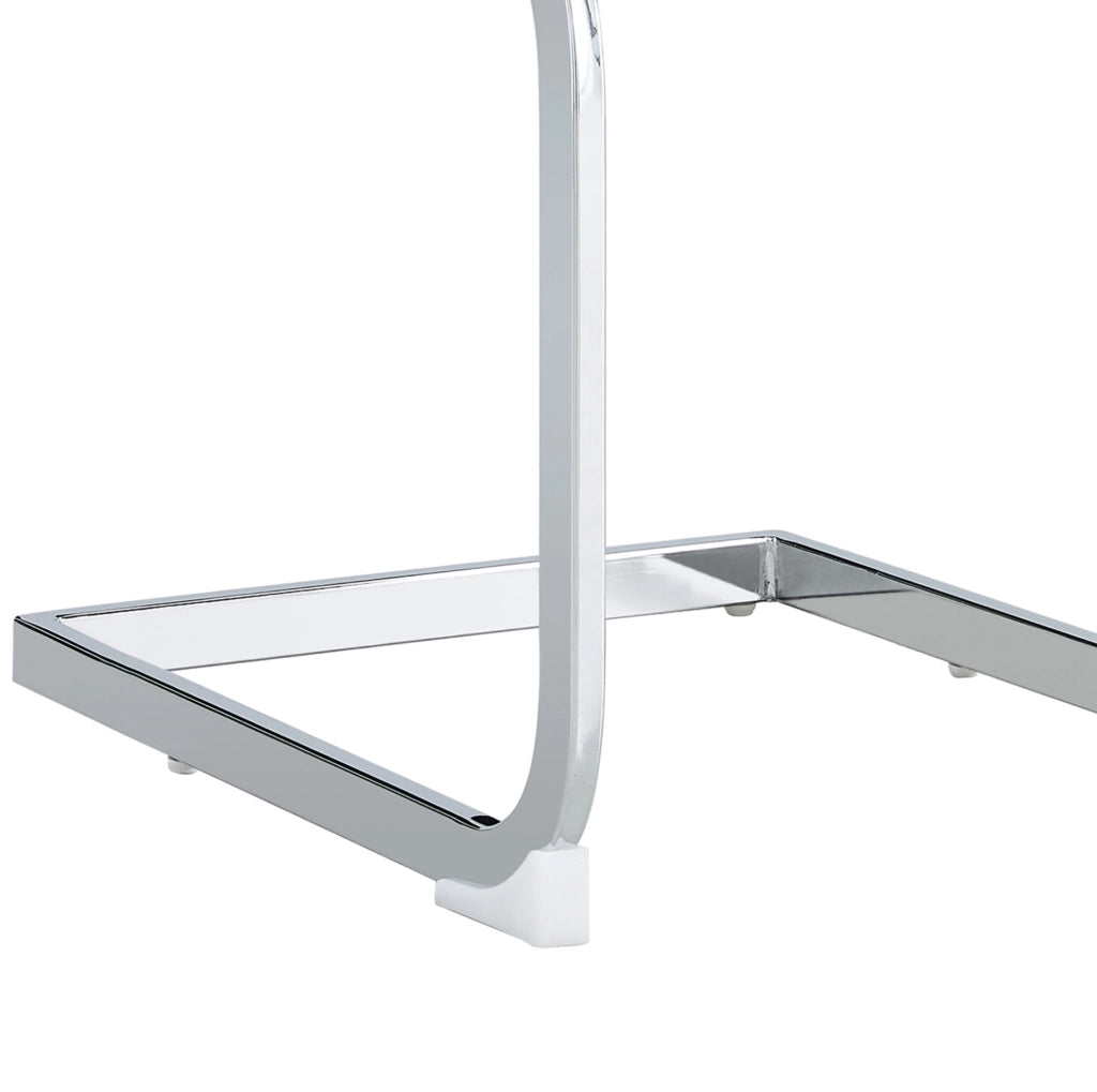Sedia da pranzo ergonomica grigia con schienale imbottito e struttura in metallo resistente