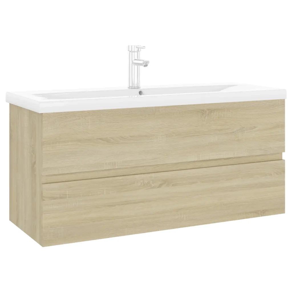 Mobile con Lavabo Integrato Rovere Sonoma in Legno Multistratocod mxl 120677