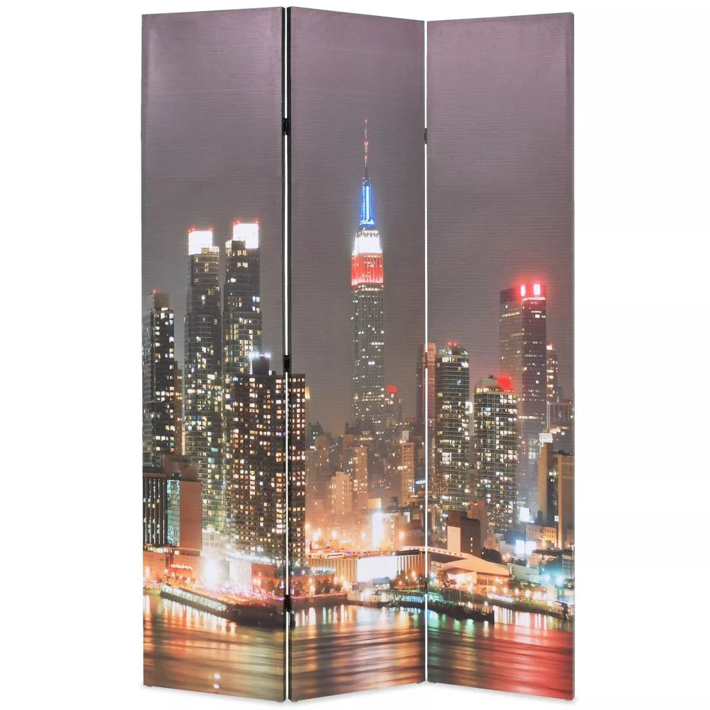 Paravento pieghevole divisorio mobile decorativo 120 cm New York di notte 0802022