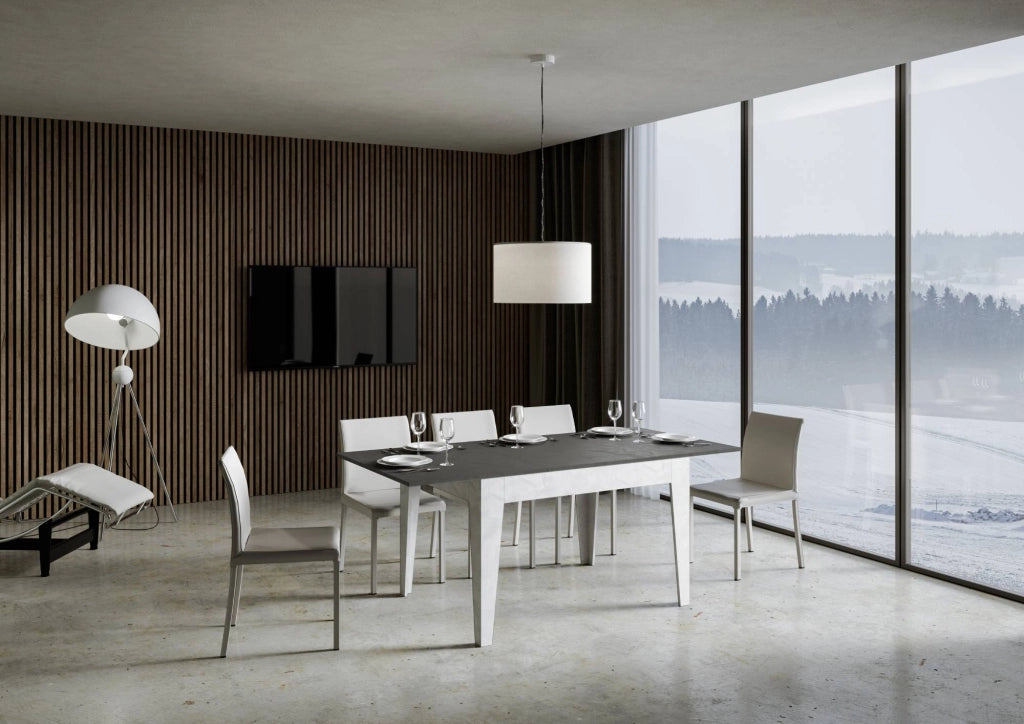 Tavolo Allungabile 120-180x90x77 cm Cico Mix Antracite Spatolato