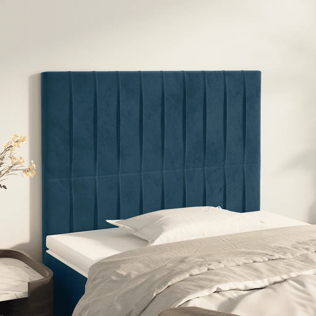 Testiera-Testata-Testiera Decorativa Blu Scuro 90x5x118/128 cm Velluto 841486