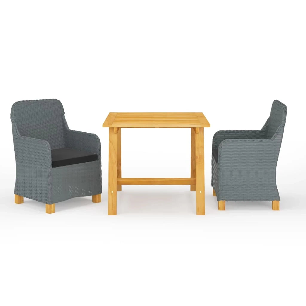 Set da pranzo da giardino per esterni 3 pezzi mobili grigio chiaro 02_0013624
