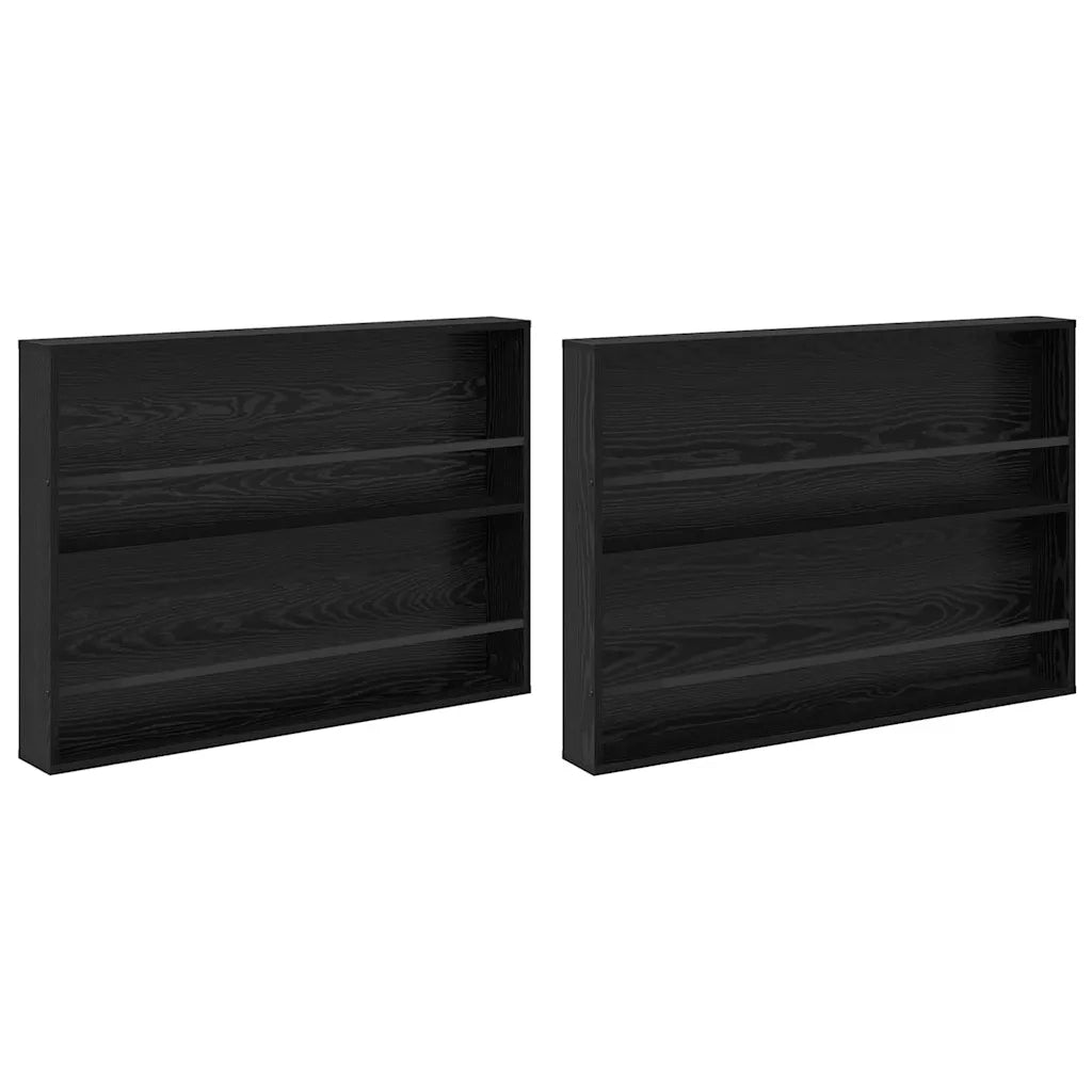 Scaffale per riviste 2 pz Rovere Nero 100 x 12 x 70 cm CFW4131122
