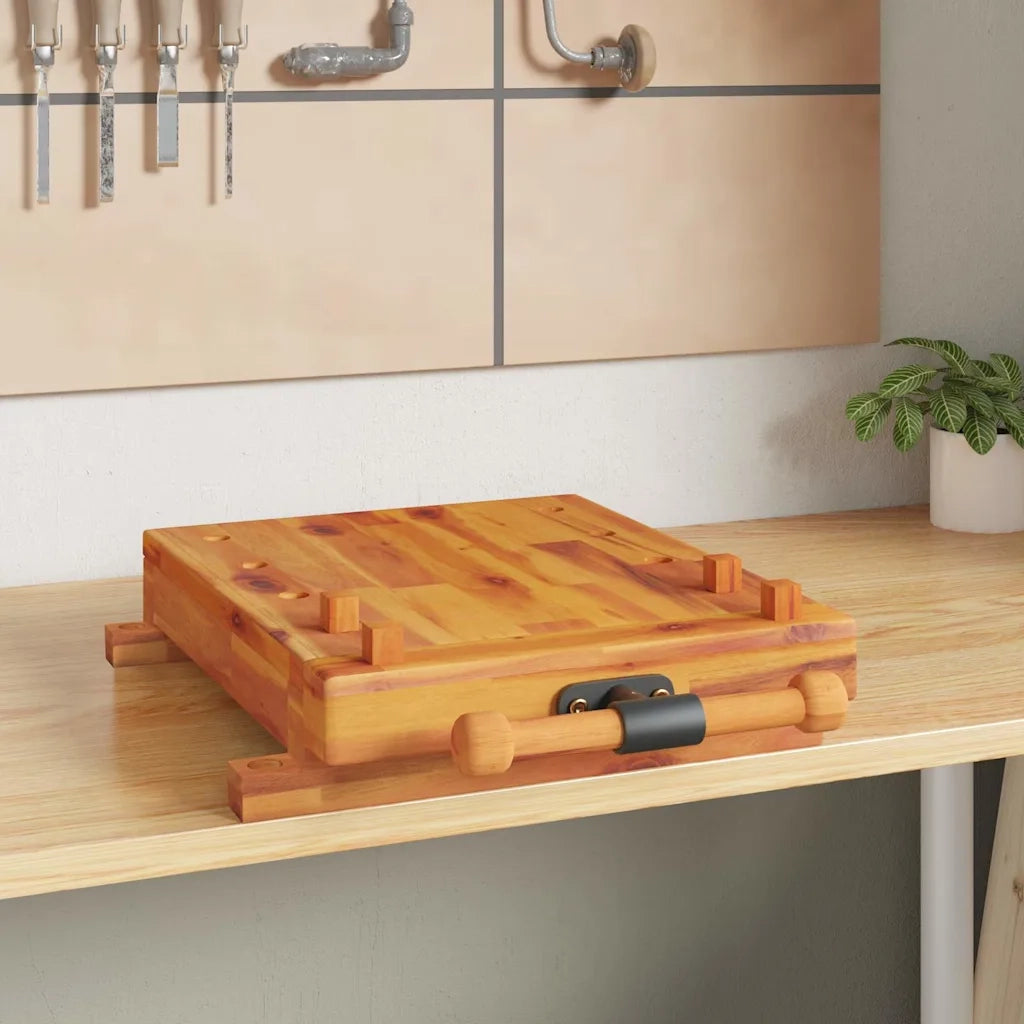 Banco da Lavoro con Morsa 52x44x9,5 cm Legno Massello di Acacia CFW4824418