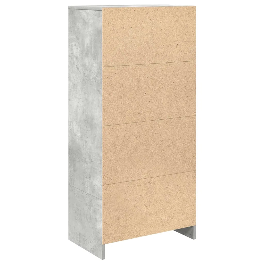 vidaXL Armadio con Cassetto Grigio Cemento 55,5x34x119,5 cm Truciolato
