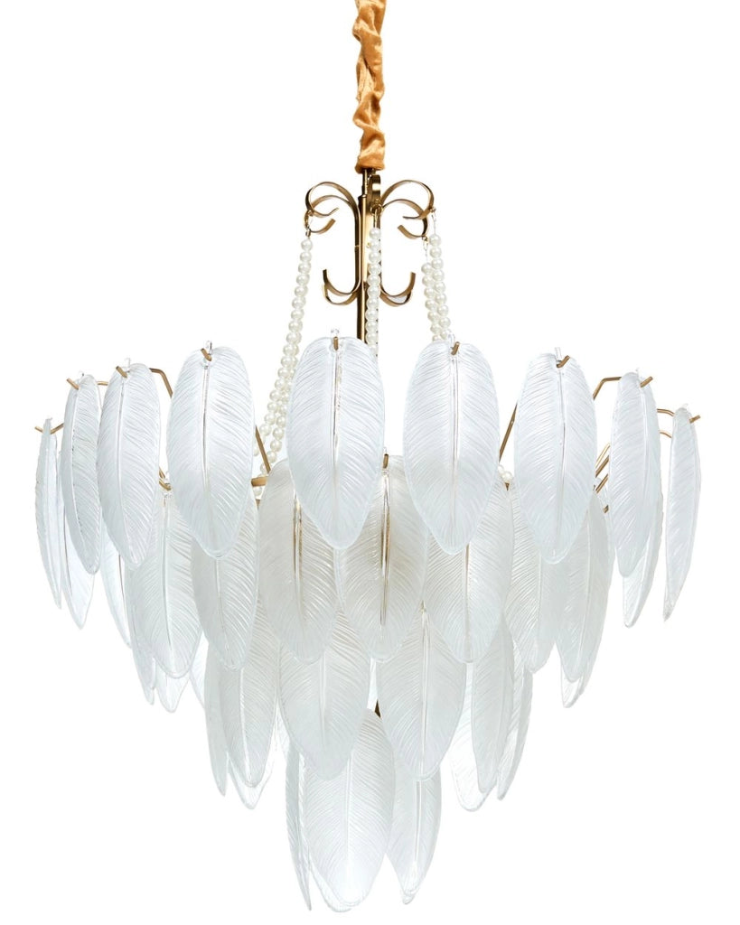 Lampadario in metallo vetro e ottone 60 cm Cristalli Stile Glamour