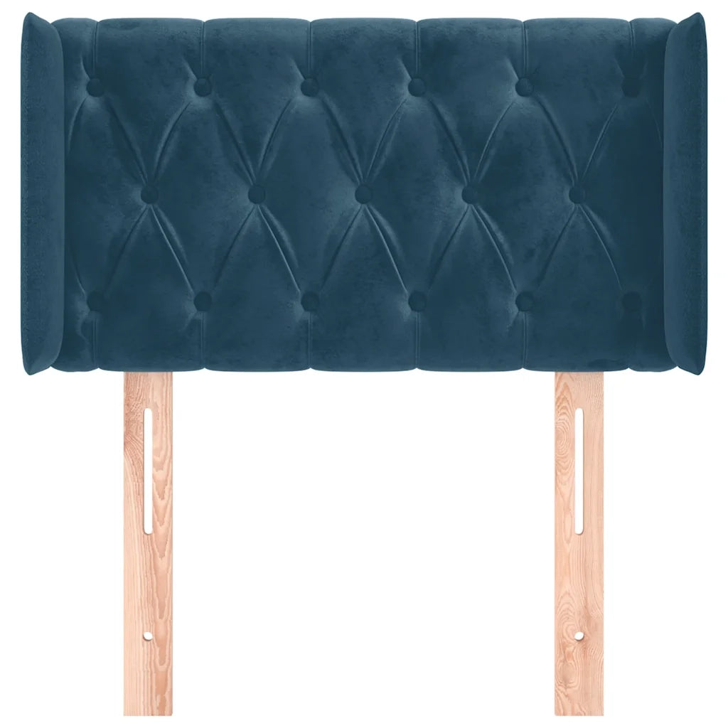 Testiera ad Orecchio Blu Scuro 83x16x78/88 cm in Velluto 3119138