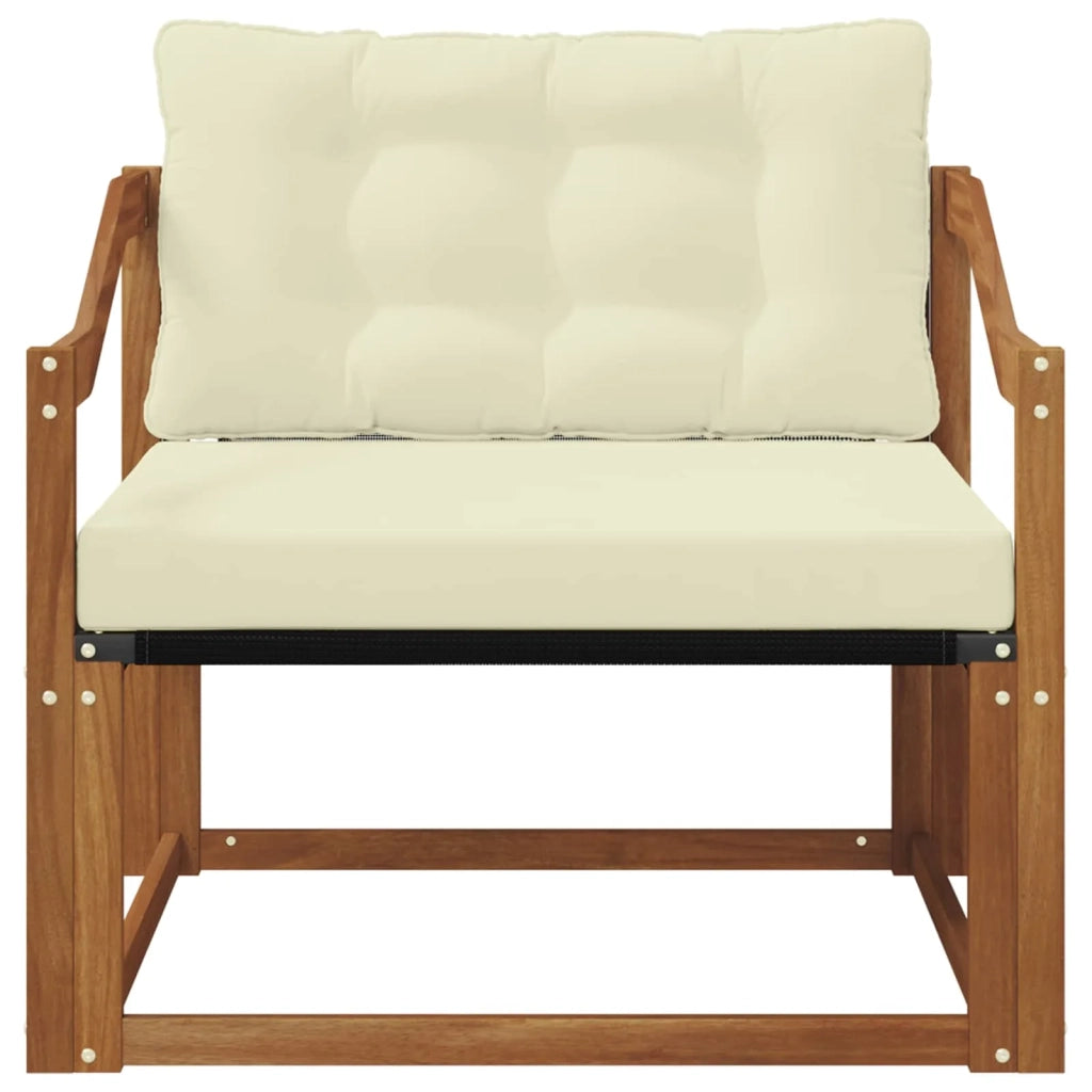 Set di divani da esterno-Sofa da giardino Legno di Acacia Massello e Textilene 673086