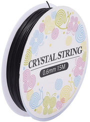 Cavo di cristallo elastico - Corda di tensione - Nero - Corda resistente - 10 rotoli - Ideale per la creazione di gioielli