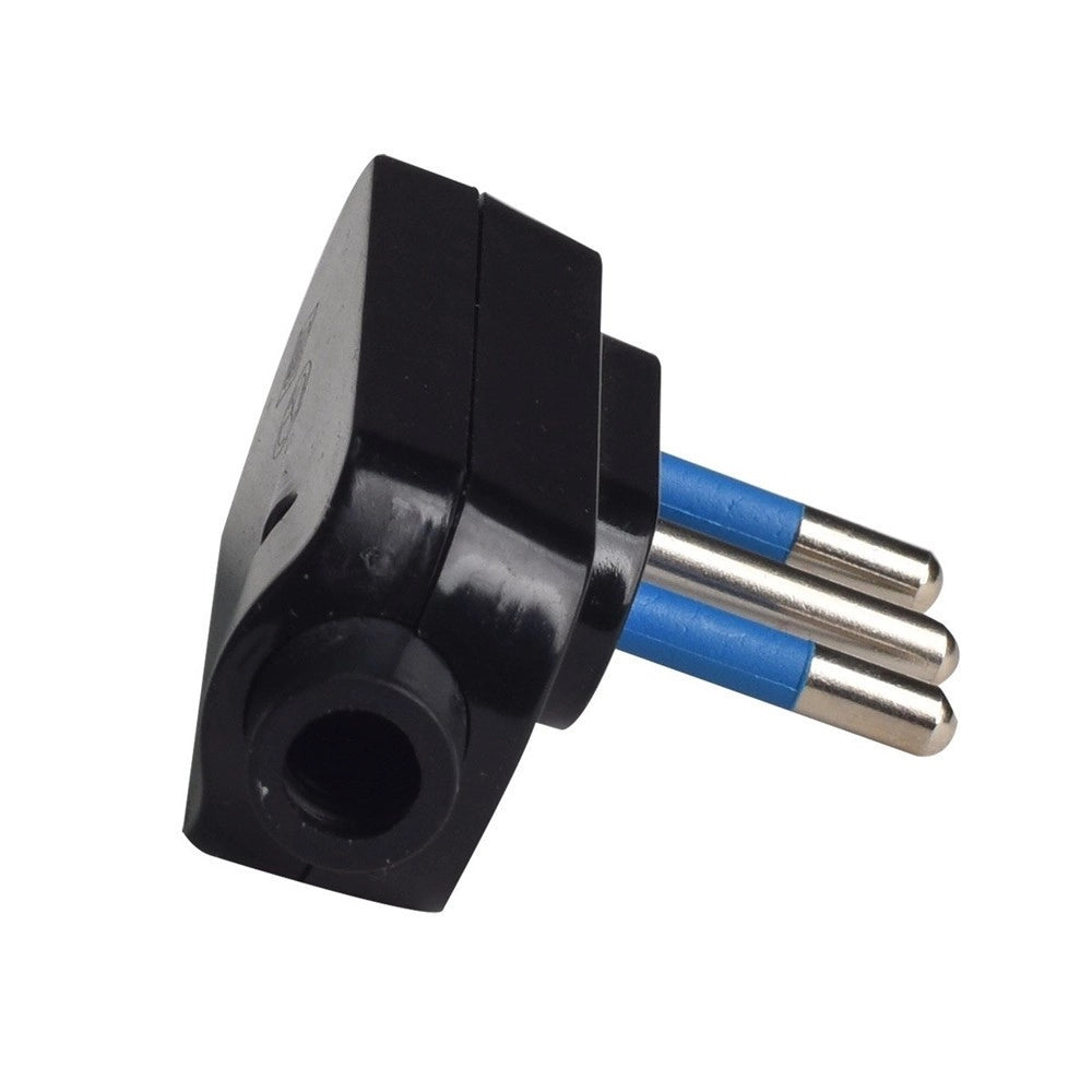 Trade Shop - Spina Elettrica Piatta Salvaspazio Laterale 2p+t 10a 25 V Max 1500 W Nero 80004 -