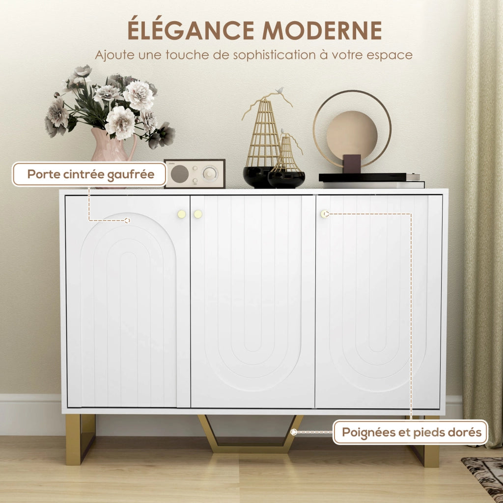 Mobile Credenza Ingresso ¨C Xylo ¨C Bianco con Ante e Ripiani Regolabili 106,5x35x77,5 cm