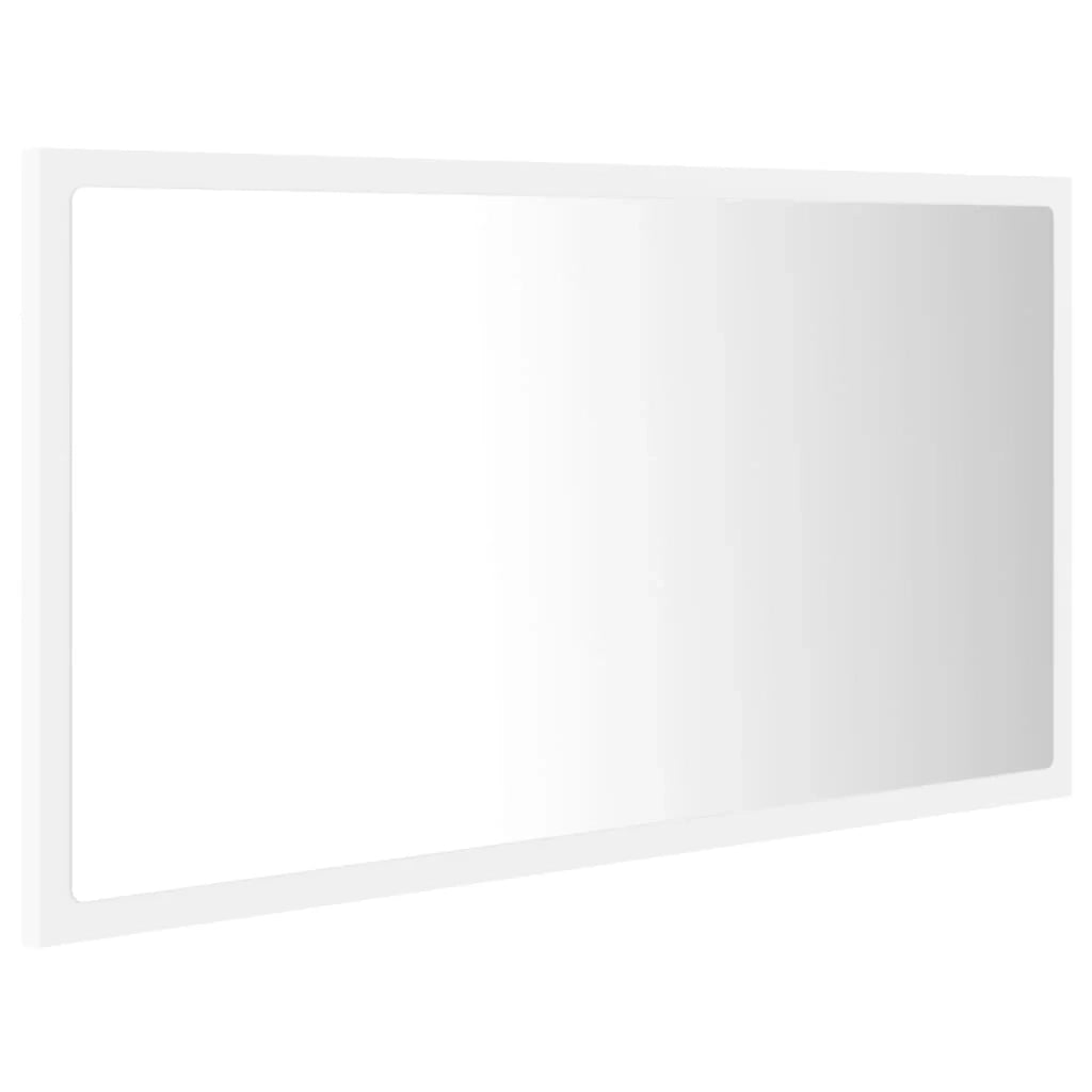 Specchio da bagno a LED 80 x 8,5 x 37 cm acrilico bianco 02_0006982
