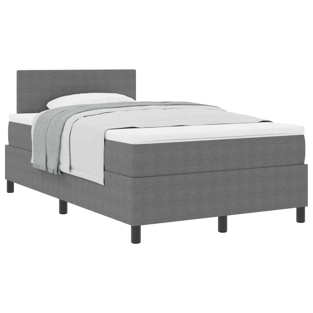 Letto a molle con testiera Grigio chiaro e bianco 120 x 200 cm 3337507