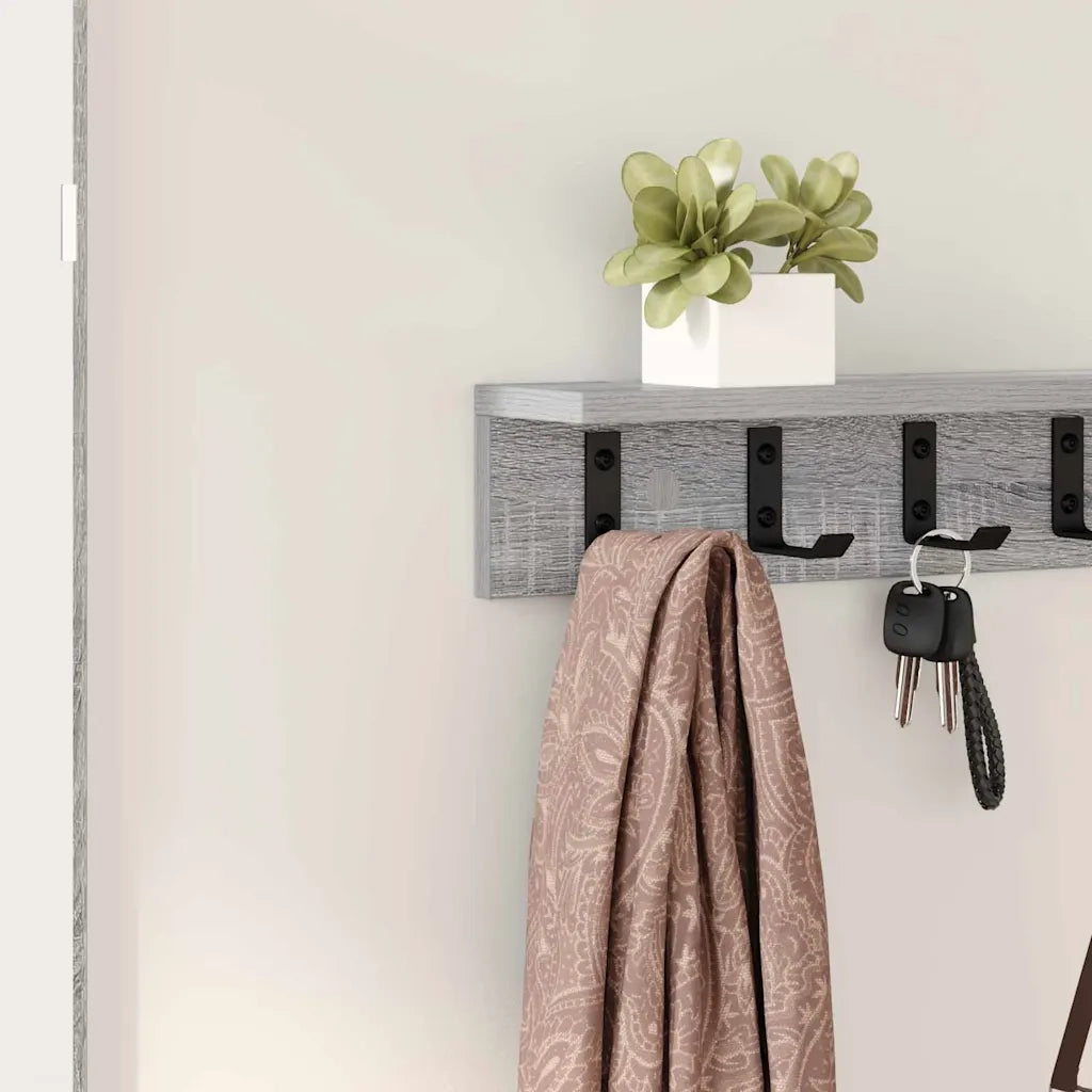 Appendiabiti a muro Grigio Sonoma 80 x 10,5 x 10,5 cm 874368
