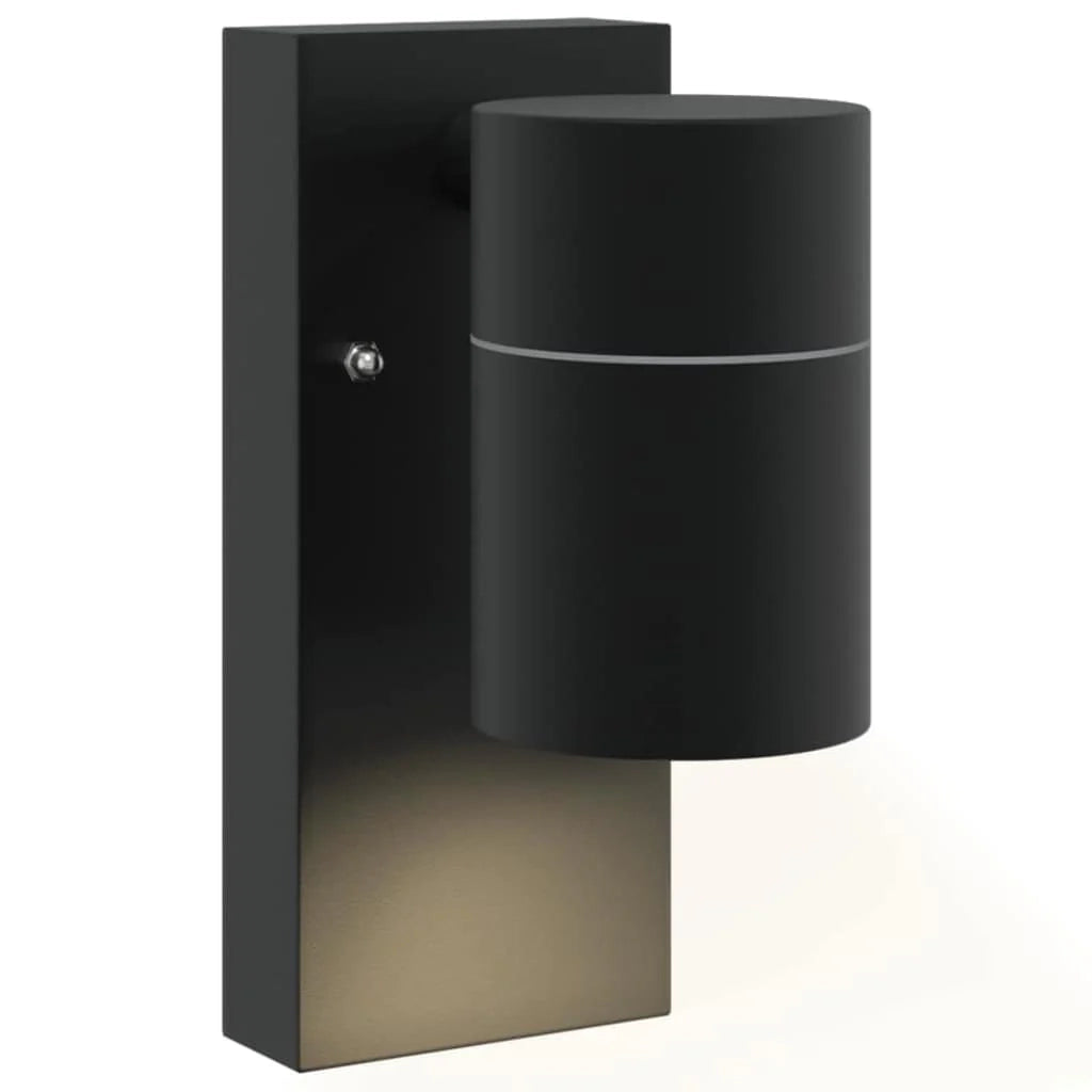 Set di 2 applique da esterno dal design minimalista 6,5 x 10,5 x 16 cm in acciaio inox nero 02_0056536
